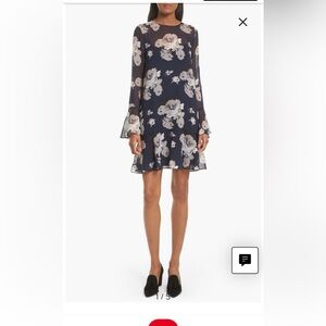 Theory Marah Distressed Floral Chiffon Dress size 4